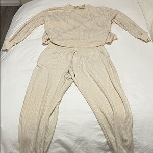 PJ Salvage Cream Track Pants & Top Set